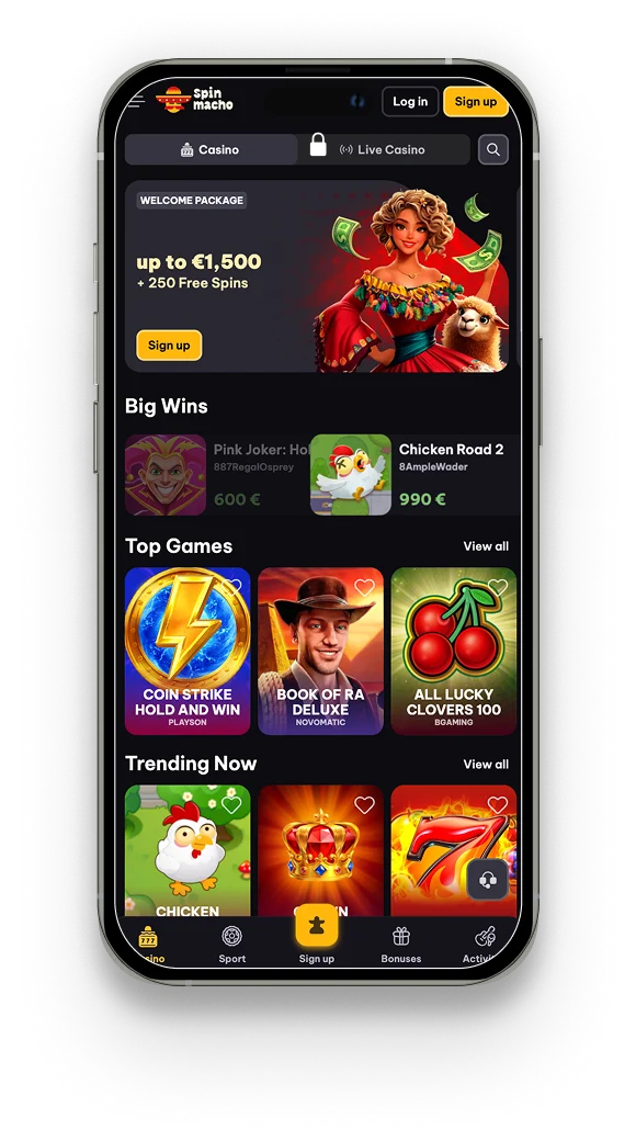 Spinmacho mobile app